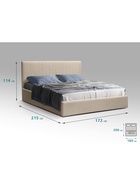 Кровать двуспальная «Фрейм СТРАЙП», спальное место 1600×2000 мм, ткань вивальди 3, цвет бежевый - Фото 2