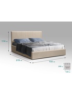 Кровать двуспальная «Фрейм СТРАЙП», спальное место 1200×2000 мм, ткань вивальди 3, цвет бежевый - Фото 2