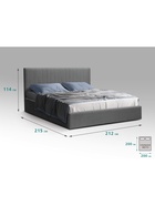 Кровать двуспальная «Фрейм СТРАЙП», спальное место 2000×2000 мм, ткань вивальди 34, цвет графит - Фото 2