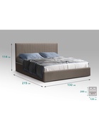 Кровать двуспальная «Фрейм СТРАЙП», спальное место 1200×2000 мм, ткань вивальди 8, цвет шоколад - Фото 2