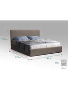 Кровать односпальная «Фрейм СТРАЙП», спальное место 800×2000 мм, ткань вивальди 8, цвет шоколад - Фото 2