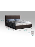 Кровать двуспальная «Фрейм СТРАЙП», спальное место 1600×2000 мм, ткань вивальди 10, цвет кофе - Фото 2