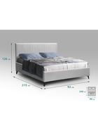 Кровать односпальная «Фрейм СТРАЙП», с высокими ножками, спальное место 800×2000 мм, ткань вивальди 14, цвет светло – серый 10923783