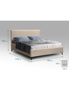 Кровать односпальная «Фрейм СТРАЙП», с высокими ножками, спальное место 900×2000 мм, ткань вивальди 3, цвет бежевый 10923789