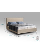 Кровать односпальная «Фрейм СТРАЙП», с высокими ножками, спальное место 800×2000 мм, ткань вивальди 3, цвет бежевый 10923791