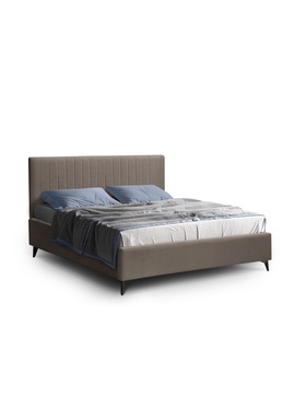 Кровать односпальная «Фрейм СТРАЙП», с высокими ножками, спальное место 900×2000 мм, ткань вивальди 8, цвет шоколад