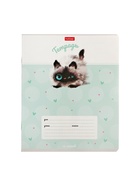 Тетрадь 12л кл "Кошарики",  на скобе, обл мел карт, скругл углы 10924717 - фото 6015274