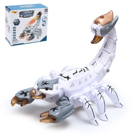 {{photo.Alt || photo.Description || 'УЦЕНКА Скорпион «Техно», эффект дыма, свет и звук, работает от батареек, цвет белый'}}