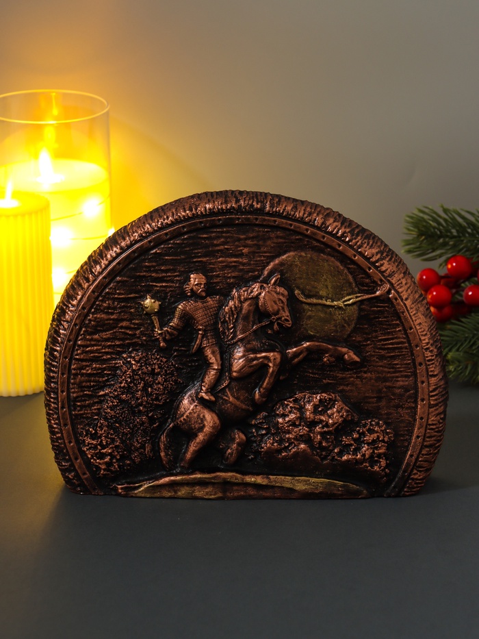 Фигурка гипс «Богатырь на коне», 22×4×15.5 см - Фото 1