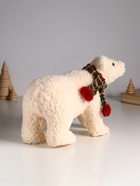 Фигурка «Белый медведь в новогоднем шарфе», 29×13×20 см - Фото 2