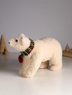 Фигурка «Белый медведь в новогоднем шарфе», 29×13×20 см - Фото 4