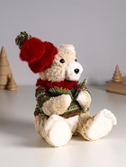 Фигурка «Медведь в свитере и колпаке, с еловой веткой», 16×15×27 см - Фото 2