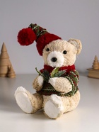 Фигурка «Медведь в свитере и колпаке, с еловой веткой», 16×15×27 см - Фото 4