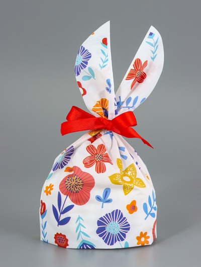 Пакет полиэтиленовый подарочный с ушками «Луговые цветы», 13×23 см