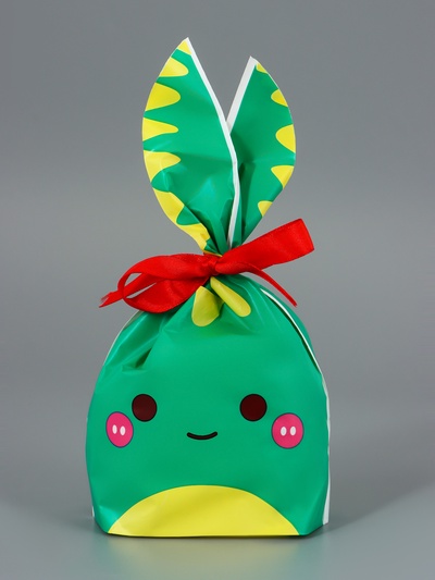 Пакет полиэтиленовый подарочный с ушками «Динозаврик», 13×23 см