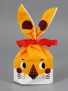 Пакет полиэтиленовый подарочный с ушками «Лисёнок», 13?23 см (комплект 20 шт)