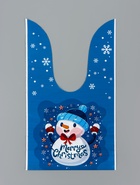 Пакет подарочный новогодний, полиэтиленовый с ушками «Дедушка Мороз», МИКС, 13×23 см - Фото 4