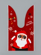 Пакет подарочный новогодний, полиэтиленовый с ушками «Дед Мороз в очках», МИКС, 13×23 см - Фото 4