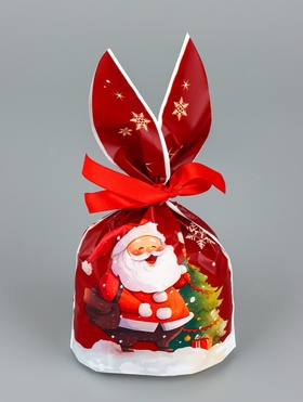 Пакет подарочный новогодний, полиэтиленовый с ушками «Доставка подарков», МИКС, 13?23 см (комплект 20 шт)