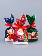 Пакет подарочный новогодний, полиэтиленовый с ушками «Доставка подарков», МИКС, 13×23 см - Фото 3