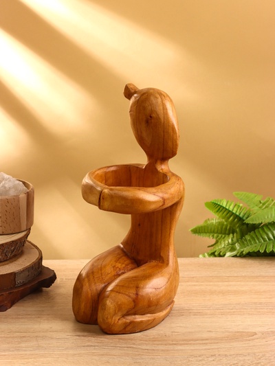 УЦЕНКА Подставка под бутылку дерево «Человек» 10×13×30 см