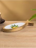 УЦЕНКА Блюдо в форме рыбки «Лимоны» дерево манго 25.5×10×2 см - Фото 3