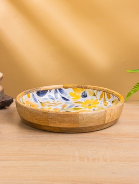 {{photo.Alt || photo.Description || 'УЦЕНКА Блюдо «Желтые и синие цветы» дерево манго 25×25×4.5 см'}}