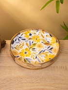 УЦЕНКА Блюдо «Желтые и синие цветы» дерево манго 25×25×4.5 см - Фото 4