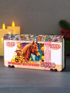 Купюрница подарочная «5000 руб с новогодним конём: Приношу богатство», 18×9.5×3.5 см - Фото 4