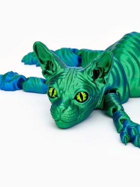 3Д - печатная игрушка «Кот Сфинкс», подвижная, 29 см, цвет МИКС