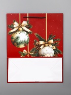 Пакет подарочный новогодний ламинированный, «Новогодние игрушки», 26×12×32 см - Фото 5