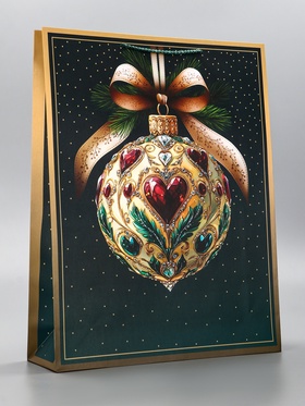 Пакет подарочный новогодний ламинированный, «Елочный шар», 33?10?42.5 см (комплект 2 шт)