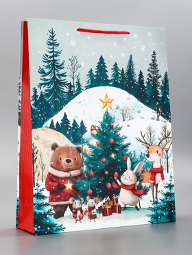 Пакет подарочный новогодний ламинированный, «Подготовка к Новому Году», 33?10?42.5 см (комплект 2 шт)