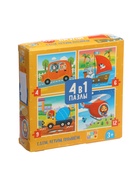 УЦЕНКА Пазлы 4 в 1 "Едем, летим, плывем", 4, 6, 9, 12 элементов - Фото 5