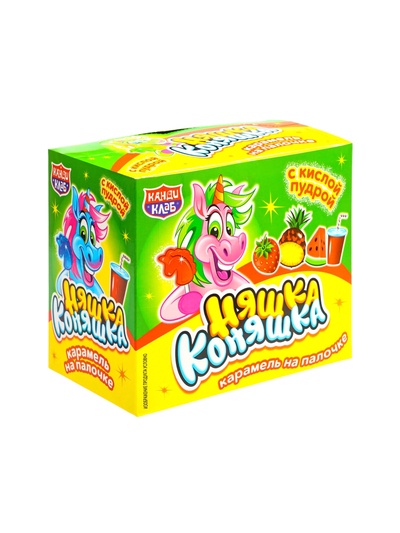 Леденец на палочке с кислой пудрой «Няшка Коняшка» ассорти, 12 г
