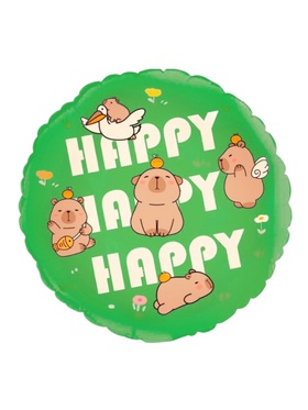 Воздушные шары фольгированные 18" «Капибары, Happy Birthday», 5 шт. 10919659