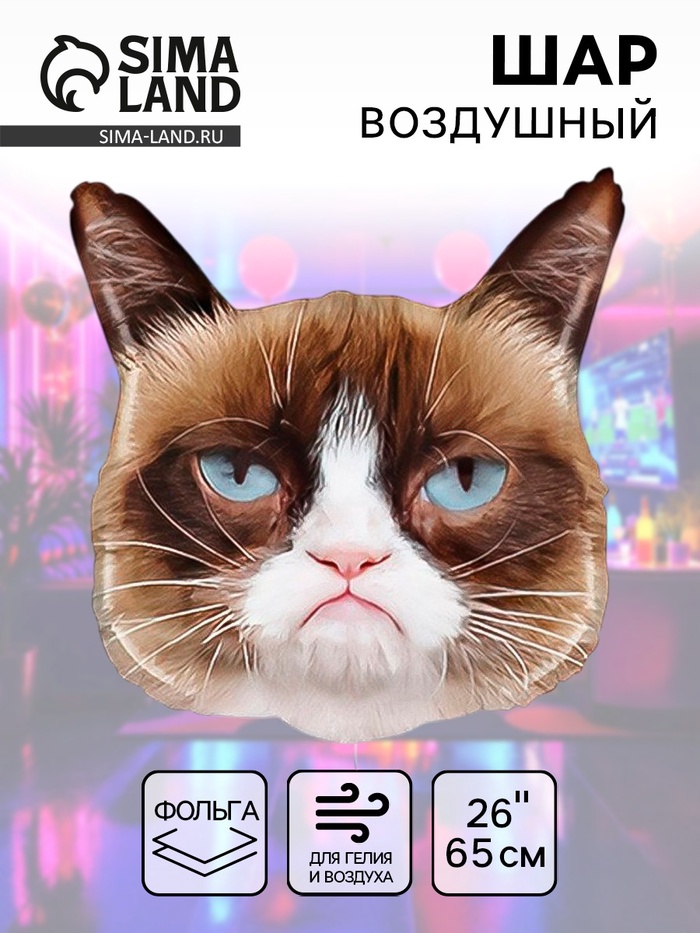 Воздушный шар фольгированный 26 «Сердитая кошка»