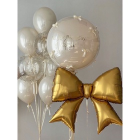 Воздушный шар фольгированный 39" «Бант», матовый (комплект 2 шт)