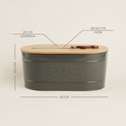 УЦЕНКА Хлебница металлическая с бамбуковой крышкой Каса Перфекто 36×20×15.5 см и ножом 28.3×2 см - Фото 2