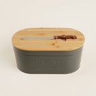 УЦЕНКА Хлебница металлическая с бамбуковой крышкой Каса Перфекто 36×20×15.5 см и ножом 28.3×2 см - Фото 3