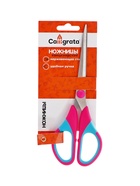 УЦЕНКА Ножницы канцелярские 17 см (±0.5 см), ручки пластиковые с резиновыми вставками МИКС - Фото 5