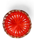 УЦЕНКА Корзина плетеная 21×21×10 см, ручка h=14 см, красная, белая - Фото 4