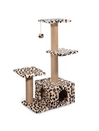 Игровой комплекс для кошек с 3 площадками разноцветный, 59×37×111 см, микс цветов - Фото 1