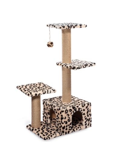 Игровой комплекс для кошек с 3 площадками разноцветный, 59×37×111 см, микс цветов