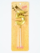 УЦЕНКА Свеча в торт на шпажке «Грань», цифра 5, золотая, 5 см - Фото 4
