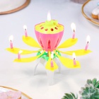 УЦЕНКА Свеча для торта музыкальная «Тюльпан», жёлтая, 12×5 см - Фото 3
