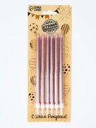 УЦЕНКА Свечи в торт «Ройс», 6 шт., высокие, 13 см, розовый металлик - Фото 4