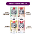 Wanpy Cat Лакомство для кошек «нежное пюре» из тунца и креветок 70 г 10916458 - фото 842828