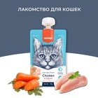 Wanpy Cat Лакомство для кошек Мясной мусс из курицы и моркови 90 г 10916464 - фото 842840