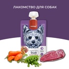 Wanpy Dog Лакомство для собак Мясной мусс из утки и моркови с горохом 90 г 10916486 - фото 842921